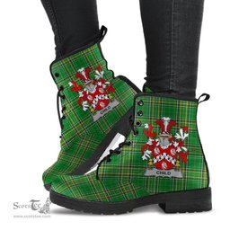 Child Coat of Arms Family Crest Ireland Leather Boots Irish National Tartan Irish County Boots