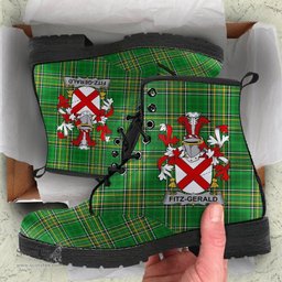 Fitz-Gerald Coat of Arms Family Crest Ireland Leather Boots Irish National Tartan Irish County Boots