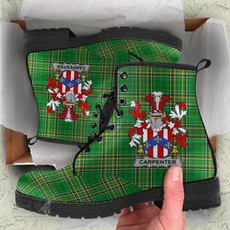 Carpenter Coat of Arms Family Crest Ireland Leather Boots Irish National Tartan Irish County Boots