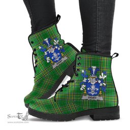 Digby Coat of Arms Family Crest Ireland Leather Boots Irish National Tartan Irish County Boots