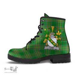 Low Coat of Arms Family Crest Ireland Leather Boots Irish National Tartan Irish County Boots
