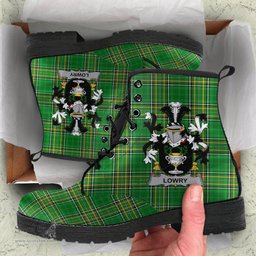 Lowry or Lavery Coat of Arms Family Crest Ireland Leather Boots Irish National Tartan Irish County Boots