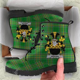 Hogan or O'Hogan Coat of Arms Family Crest Ireland Leather Boots Irish National Tartan Irish County Boots