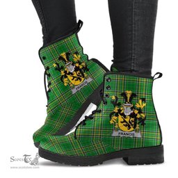 Francis Coat of Arms Family Crest Ireland Leather Boots Irish National Tartan Irish County Boots