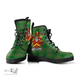 Knight Coat of Arms Family Crest Ireland Leather Boots Irish National Tartan Irish County Boots