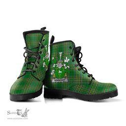 Hennessy or O'Hennessy Coat of Arms Family Crest Ireland Leather Boots Irish National Tartan Irish County Boots