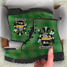 Margetson Coat of Arms Family Crest Ireland Leather Boots Irish National Tartan Irish County Boots