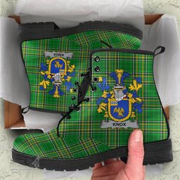 Knox Coat of Arms Family Crest Ireland Leather Boots Irish National Tartan Irish County Boots