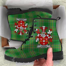 Lydon or Leyden Coat of Arms Family Crest Ireland Leather Boots Irish National Tartan Irish County Boots