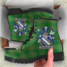 Fortescue Coat of Arms Family Crest Ireland Leather Boots Irish National Tartan Irish County Boots