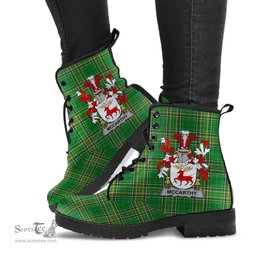 McCarthy Coat of Arms Family Crest Ireland Leather Boots Irish National Tartan Irish County Boots