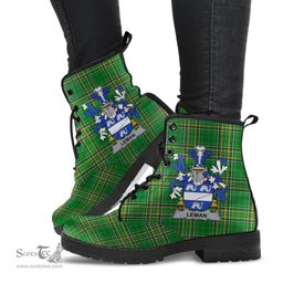 Leman or Lemon Coat of Arms Family Crest Ireland Leather Boots Irish National Tartan Irish County Boots
