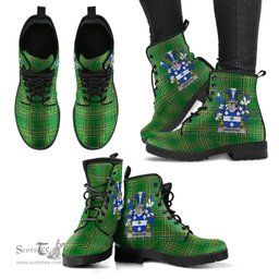 Griffith Coat of Arms Family Crest Ireland Leather Boots Irish National Tartan Irish County Boots