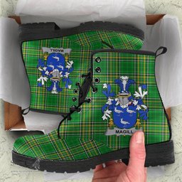 Magill Coat of Arms Family Crest Ireland Leather Boots Irish National Tartan Irish County Boots