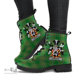 Harper Coat of Arms Family Crest Ireland Leather Boots Irish National Tartan Irish County Boots