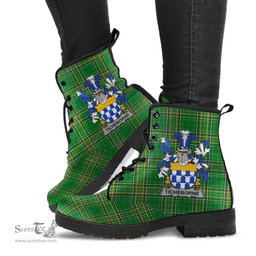 Ticheborne Coat of Arms Family Crest Ireland Leather Boots Irish National Tartan Irish County Boots
