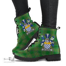 St.Leger Coat of Arms Family Crest Ireland Leather Boots Irish National Tartan Irish County Boots