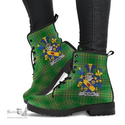 Tilson Coat of Arms Family Crest Ireland Leather Boots Irish National Tartan Irish County Boots