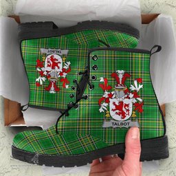Talbot Coat of Arms Family Crest Ireland Leather Boots Irish National Tartan Irish County Boots