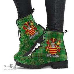 Poyntz Coat of Arms Family Crest Ireland Leather Boots Irish National Tartan Irish County Boots