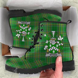 Wynne Coat of Arms Family Crest Ireland Leather Boots Irish National Tartan Irish County Boots