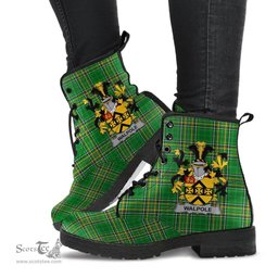 Walpole Coat of Arms Family Crest Ireland Leather Boots Irish National Tartan Irish County Boots