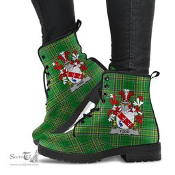 Todd or Tod Coat of Arms Family Crest Ireland Leather Boots Irish National Tartan Irish County Boots
