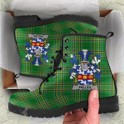 Palles Coat of Arms Family Crest Ireland Leather Boots Irish National Tartan Irish County Boots