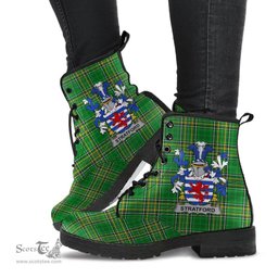 Stratford Coat of Arms Family Crest Ireland Leather Boots Irish National Tartan Irish County Boots