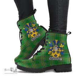 Montgomery Coat of Arms Family Crest Ireland Leather Boots Irish National Tartan Irish County Boots