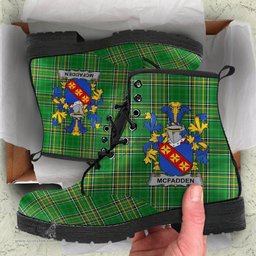McFadden or McFadyen Coat of Arms Family Crest Ireland Leather Boots Irish National Tartan Irish County Boots