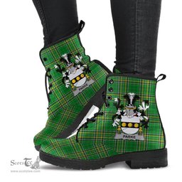 Parke Coat of Arms Family Crest Ireland Leather Boots Irish National Tartan Irish County Boots