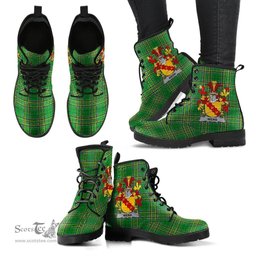 Webb Coat of Arms Family Crest Ireland Leather Boots Irish National Tartan Irish County Boots