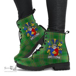 Winch Coat of Arms Family Crest Ireland Leather Boots Irish National Tartan Irish County Boots
