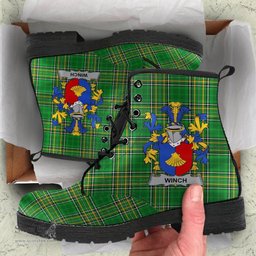 Winch Coat of Arms Family Crest Ireland Leather Boots Irish National Tartan Irish County Boots
