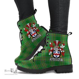 McCormick Coat of Arms Family Crest Ireland Leather Boots Irish National Tartan Irish County Boots