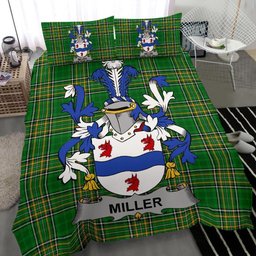 Irish Miller Coat of Arms Family Crest Ireland Bedding Set Irish National Tartan Irish County Bedding Set Duvet Covers