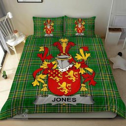 Irish Jones Coat of Arms Family Crest Ireland Bedding Set Irish National Tartan Irish County Bedding Set Duvet Covers