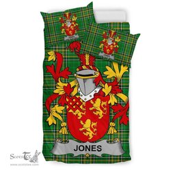 Irish Jones Coat of Arms Family Crest Ireland Bedding Set Irish National Tartan Irish County Bedding Set Duvet Covers