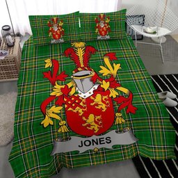 Irish Jones Coat of Arms Family Crest Ireland Bedding Set Irish National Tartan Irish County Bedding Set Duvet Covers