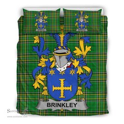Irish Brinkley Coat of Arms Family Crest Ireland Bedding Set Irish National Tartan Irish County Bedding Set Duvet Covers