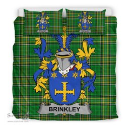 Irish Brinkley Coat of Arms Family Crest Ireland Bedding Set Irish National Tartan Irish County Bedding Set Duvet Covers