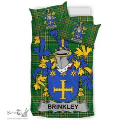 Irish Brinkley Coat of Arms Family Crest Ireland Bedding Set Irish National Tartan Irish County Bedding Set Duvet Covers
