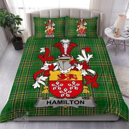 Irish Hamilton Coat of Arms Family Crest Ireland Bedding Set Irish National Tartan Irish County Bedding Set Duvet Covers