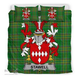 Irish Stawell Coat of Arms Family Crest Ireland Bedding Set Irish National Tartan Irish County Bedding Set Duvet Covers