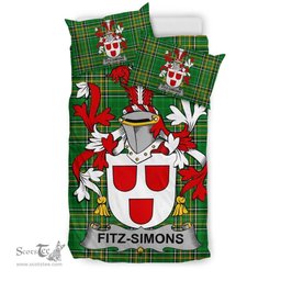 Irish Fitz-Simons Coat of Arms Family Crest Ireland Bedding Set Irish National Tartan Irish County Bedding Set Duvet Covers