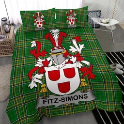 Irish Fitz-Simons Coat of Arms Family Crest Ireland Bedding Set Irish National Tartan Irish County Bedding Set Duvet Covers
