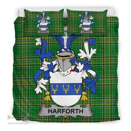 Irish Harforth Coat of Arms Family Crest Ireland Bedding Set Irish National Tartan Irish County Bedding Set Duvet Covers