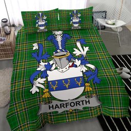Irish Harforth Coat of Arms Family Crest Ireland Bedding Set Irish National Tartan Irish County Bedding Set Duvet Covers