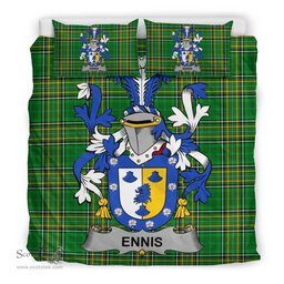 Irish Ennis Coat of Arms Family Crest Ireland Bedding Set Irish National Tartan Irish County Bedding Set Duvet Covers
